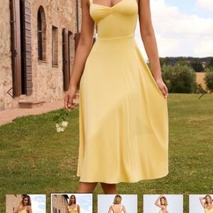 Oh Polly Sunny Yellow Midi Dress